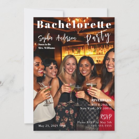 Magazine Hoesje Bachelorette Uitnodiging (Voorkant)