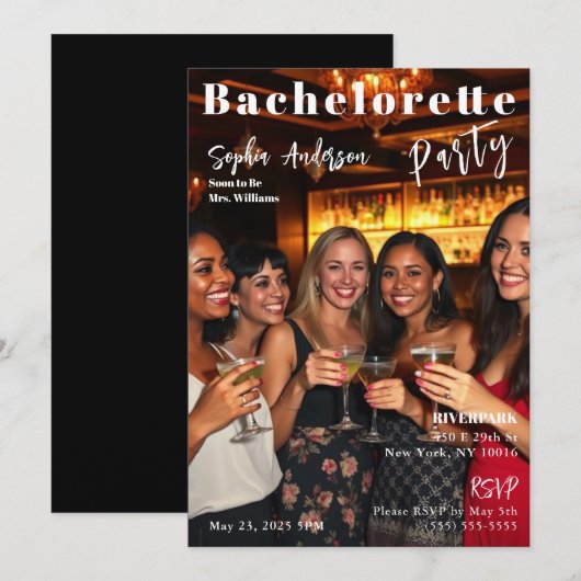 Magazine Hoesje Bachelorette Uitnodiging (Voorkant / Achterkant)
