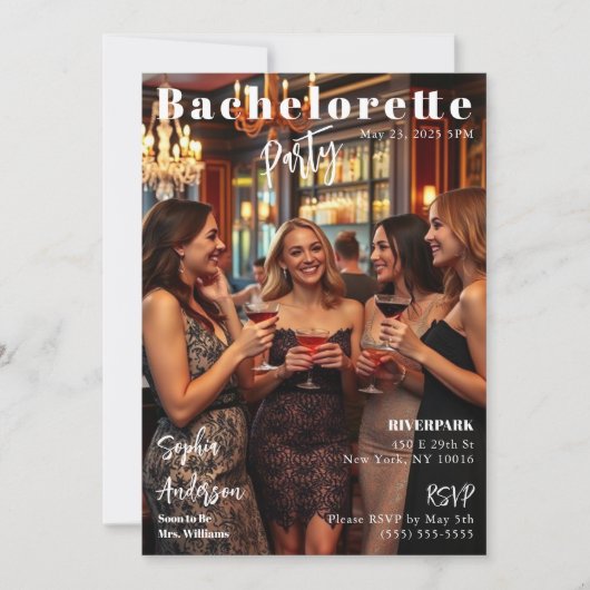 Magazine Hoesje Bachelorette Uitnodiging (Voorkant)
