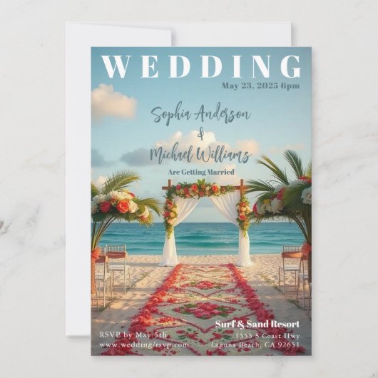 Magazine Hoesje Beach Wedding Kaart (Voorkant)