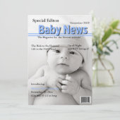 Magazine Hoesje Birth Announcement (blauw) Aankondiging (Staand voorkant)