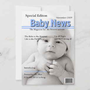 Magazine Hoesje Birth Announcement (blauw) Aankondiging