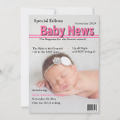 Magazine Hoesje Birth Announcement (Roze) Aankondiging (Voorkant)