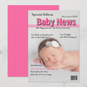 Magazine Hoesje Birth Announcement (Roze) Aankondiging (Voorkant / Achterkant)