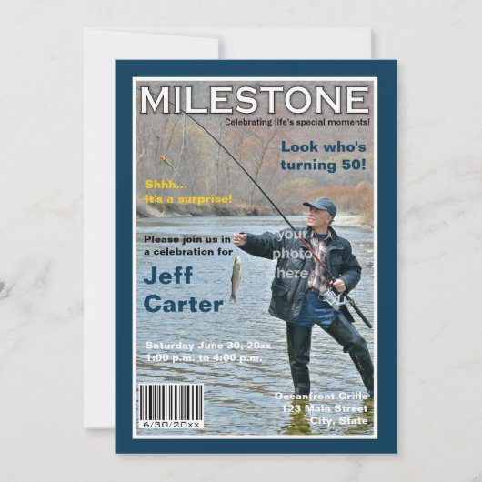 Magazine Hoesje Birthday Party Invitation Kaart (Voorkant)