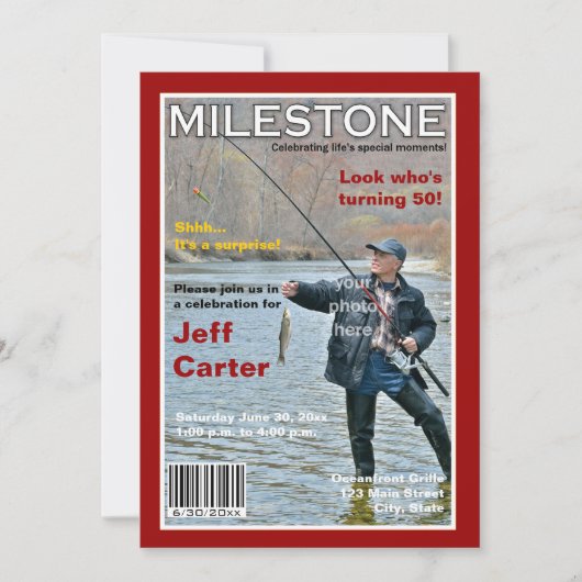 Magazine Hoesje Birthday Party Invitation Kaart (Voorkant)