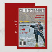 Magazine Hoesje Birthday Party Invitation Kaart (Voorkant / Achterkant)