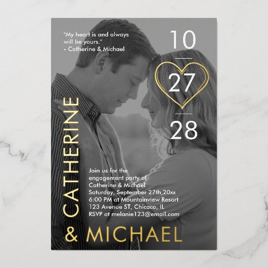 Magazine Hoesje donker foto Modern minimalist Folie Uitnodiging (Voorkant)