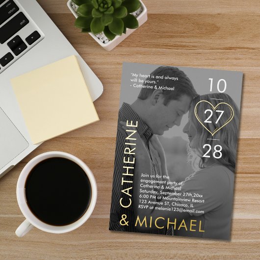 Magazine Hoesje donker foto Modern minimalist Folie Uitnodiging