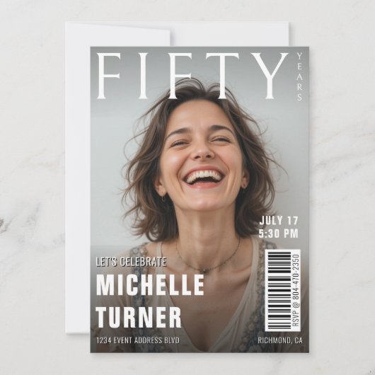 Magazine Hoesje Foto 50ste Verjaardagsfeest Kaart (Voorkant)