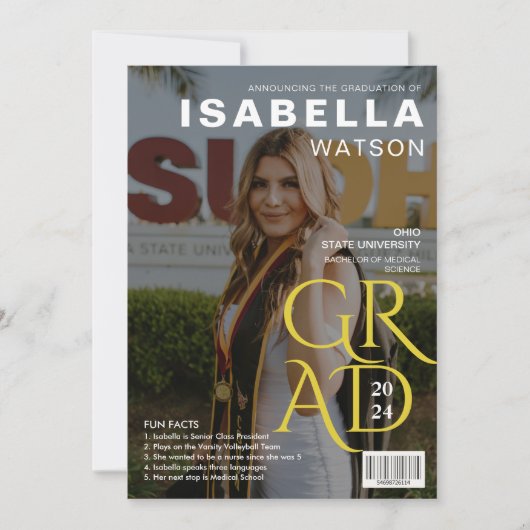 Magazine Hoesje Foto Afstuderen Aankondiging (Voorkant)