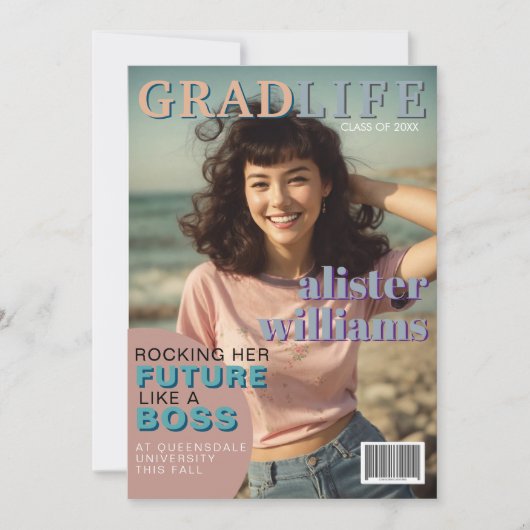 Magazine Hoesje Foto Afstuderen Aankondiging (Voorkant)