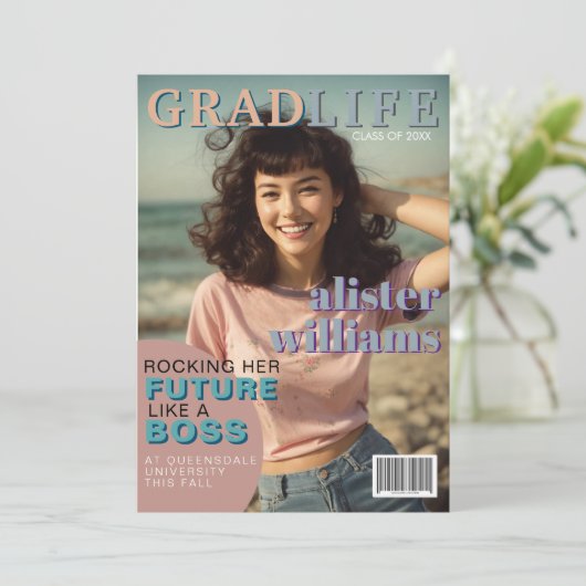 Magazine Hoesje Foto Afstuderen Aankondiging (Staand voorkant)