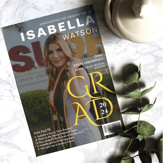 Magazine Hoesje Foto Afstuderen Aankondiging