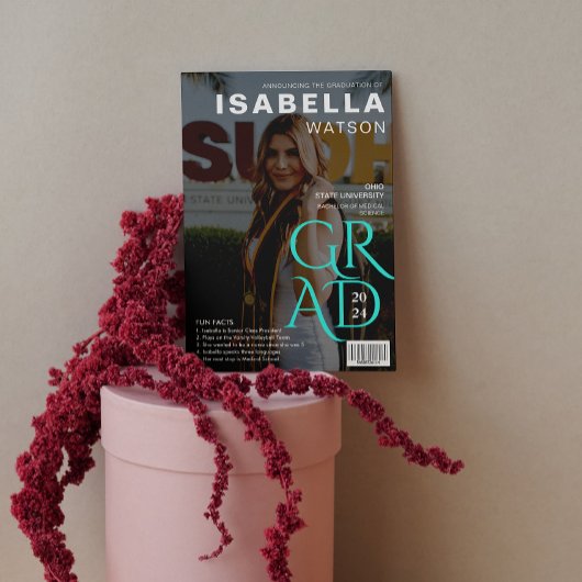 Magazine Hoesje Foto Afstuderen Aankondiging