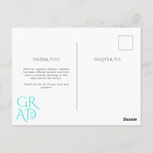 Magazine Hoesje Foto Afstuderen Aankondiging Briefkaart (Achterkant)