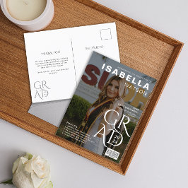 Magazine Hoesje Foto Afstuderen Aankondiging Briefkaart