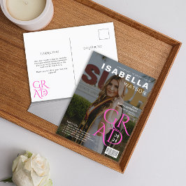 Magazine Hoesje Foto Afstuderen Aankondiging Briefkaart