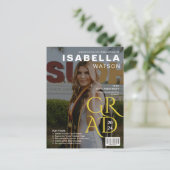 Magazine Hoesje Foto Afstuderen Aankondiging Briefkaart (Staand voorkant)