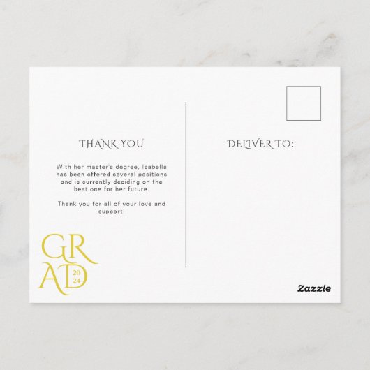 Magazine Hoesje Foto Afstuderen Aankondiging Briefkaart (Achterkant)