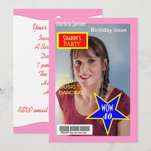 Magazine Hoesje Foto van Birthday Party Kaart (Voorkant / Achterkant)