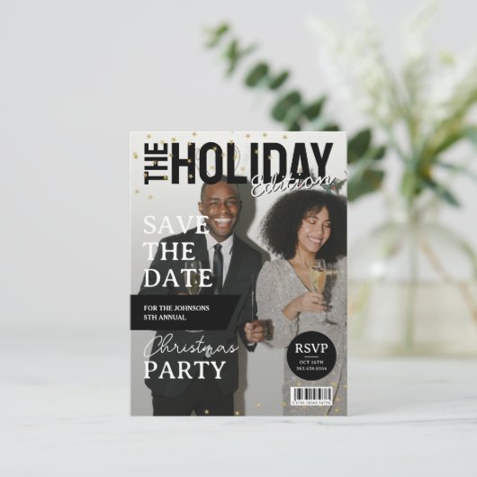 Magazine Hoesje Foto Xmas Party Sla de datum op Feestdagenkaart (Staand voorkant)