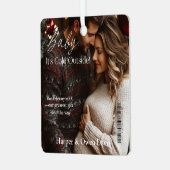 Magazine Hoesje Kerstzwangerschapsaankondiging Metalen Ornament (Voorkant links)