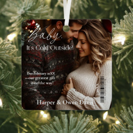 Magazine Hoesje Kerstzwangerschapsaankondiging Metalen Ornament