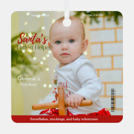 Magazine Hoesje mijn eerste kerst mijlpaal Metalen Ornament