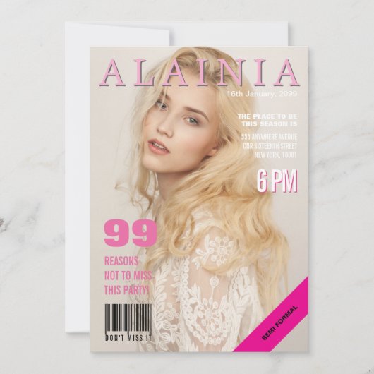 Magazine Hoesje Party Evenement Foto Uitnodigen Kaart (Voorkant)