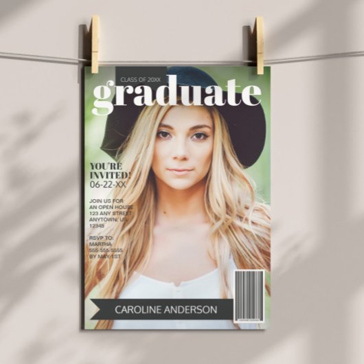Magazine Hoesje Photo Afstuderen Invitation Kaart