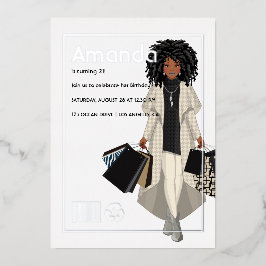 Magazine Hoesje Shopping Girl Birthday Party Folie Uitnodiging
