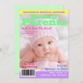 Magazine Hoesje Stijl geboortedatum met foto Aankondiging (Voorkant / Achterkant)