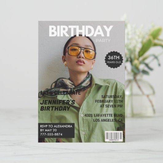 Magazine Hoesje Stijlvol voor haar foto 36ste verj Kaart (Staand voorkant)