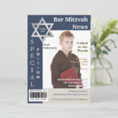 Magazine Hoesje Style Bar Mitzvah Uitnodiging (Staand voorkant)