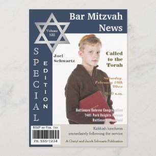 Magazine Hoesje Style Bar Mitzvah Uitnodiging