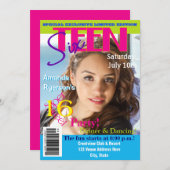Magazine Hoesje Style Sweet Sixteen Uitnodiging (Voorkant / Achterkant)