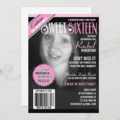 Magazine Hoesje Sweet 16 Party Invitation Kaart (Voorkant / Achterkant)