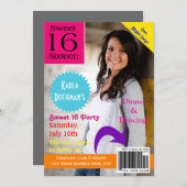 Magazine Hoesje Sweet Sixteen Uitnodiging (Voorkant / Achterkant)