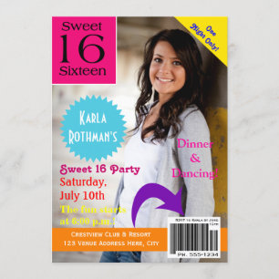 Magazine Hoesje Sweet Sixteen Uitnodiging