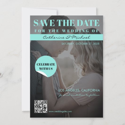 Magazine Hoesje Trendy Dark Foto Save The Date (Voorkant)