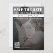 Magazine Hoesje Trendy Dark Photo QR Code Bruiloft Save The Date (Voorkant)