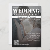 Magazine Hoesje Trendy Dark Photo QR Code Receptie Kaart (Voorkant)