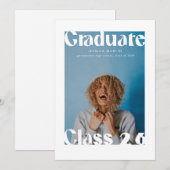 Magazine Inspired Cover Bold Grad Announcement Kaart (Voorkant / Achterkant)