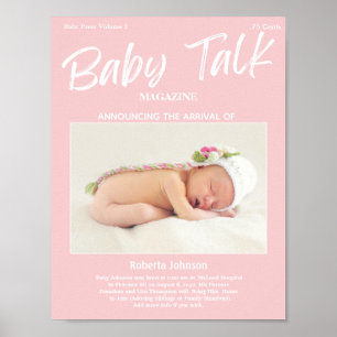 Magazine Keepomwille Photo Girl Birth Announement Poster