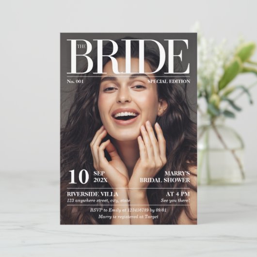 Magazine kranten Vrijgezellenfeest één foto Kaart (Staand voorkant)