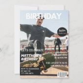 Magazine Navy blauw Foto Grappig 56e verjaardag Kaart (Voorkant)