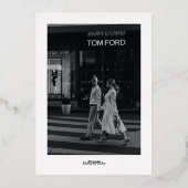 Magazine Newspapier Wedding Photo Save the Date Folie Uitnodiging (Achterkant)