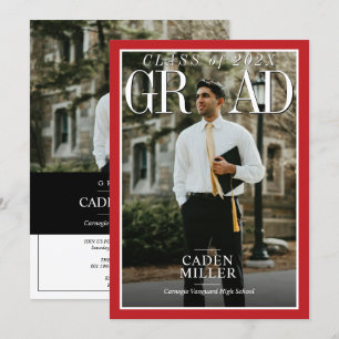 Magazine Nieuwsblad Senior Afstuderen Invitation Kaart