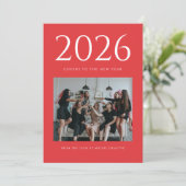 Magazine redactionele stijl foto nieuwjaarskaart feestdagenkaart (Staand voorkant)